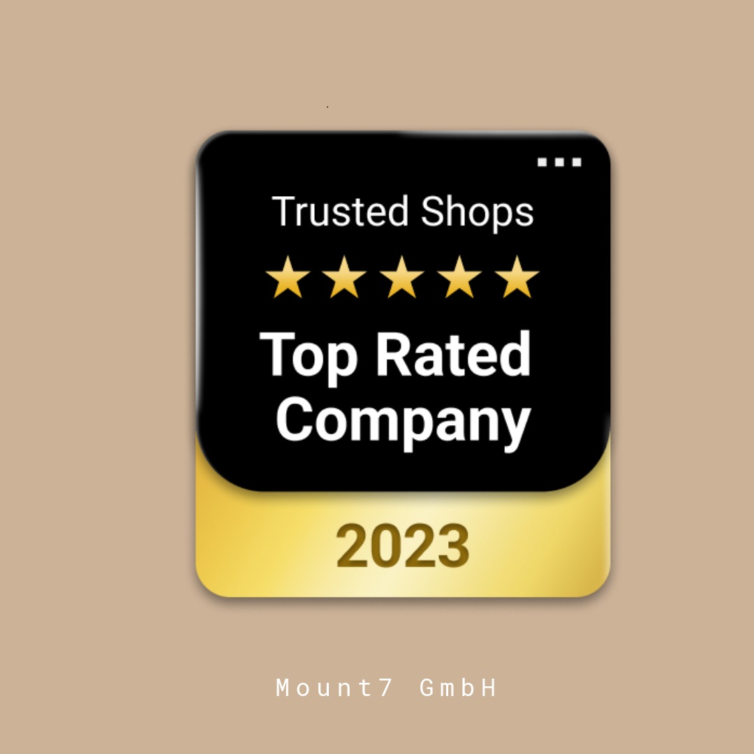 Trusted Shops Zertifikat: Top Rated Company Mount7